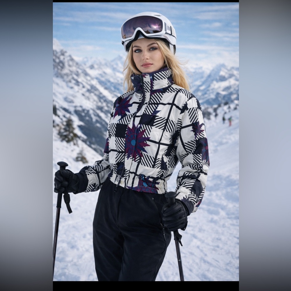 Tyrolia vintage Plaid skisuit Black Pants